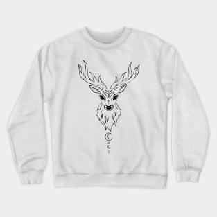 Stag Deer Spirit Animal Minimalist Aesthetic Design lineart Crewneck Sweatshirt